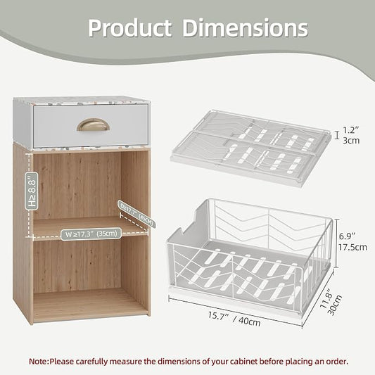 NETEL 2 Pack Pull Out Cabinet Organizer, Slide Out Drawers for Kitchen Cabinets, Pull Out Drawers Fixed with Adhesive Nano Film, Kitchen Cabinet Organizer, Pantry Organizers,11.8" W X 15.7" D X 6.9" H