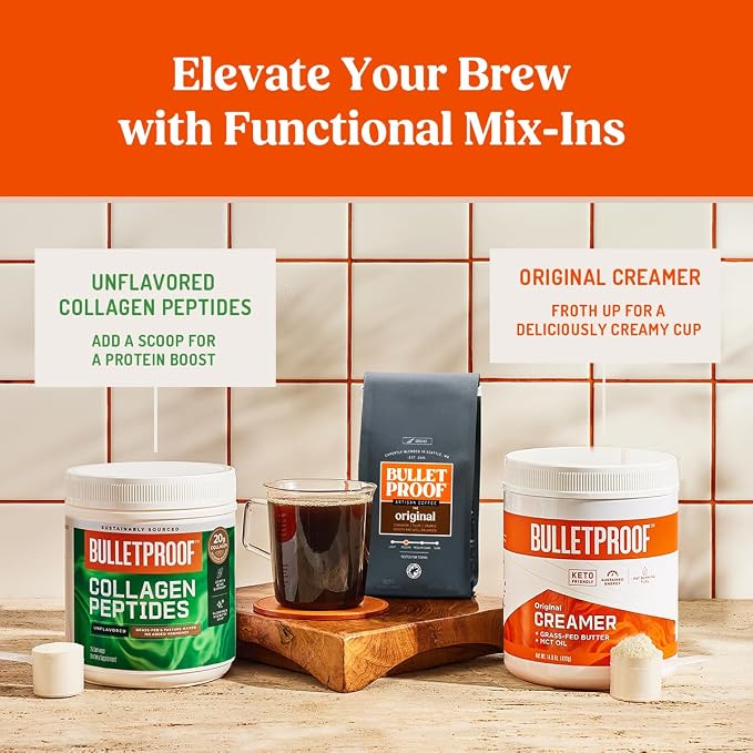 Bulletproof The Mentalist Medium-Dark Roast Ground Coffee, Clean Coffee Tested for Toxins, 12 Ounces