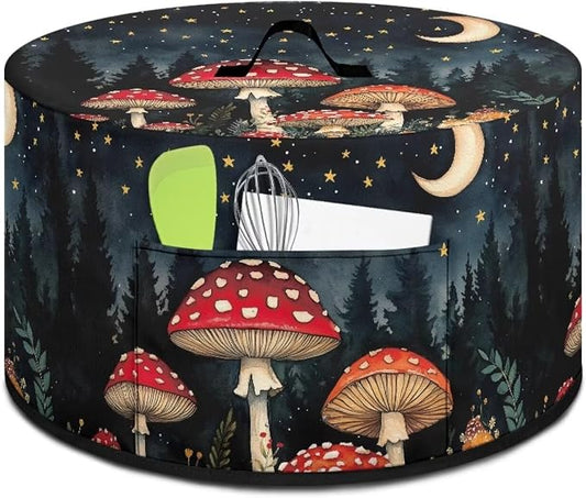 Mushroom Moon Slow Cooker Cover for Pot Dust Cover Fits for Most 6-8 Quart Oval Slow Cooker Dustproof Small Appliance Accessories Decor