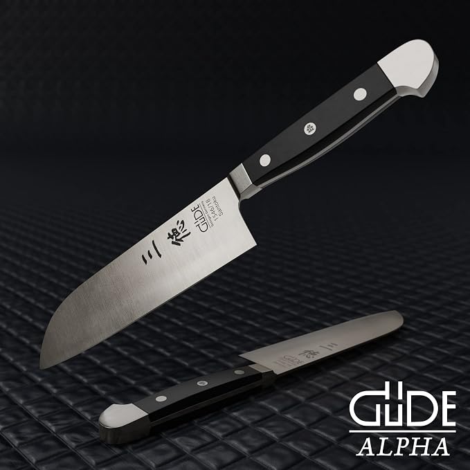 Güde Alpha Series Hand Forged/Sharpened Santoku Knife, 7-in - Ice Hardened Steel - Made in Solingen, Germany Since 1910