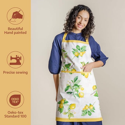 Maison d' Hermine 100% Cotton Apron for women with Pocket Kitchen Chef Apron for Men Cooking Spring Summer