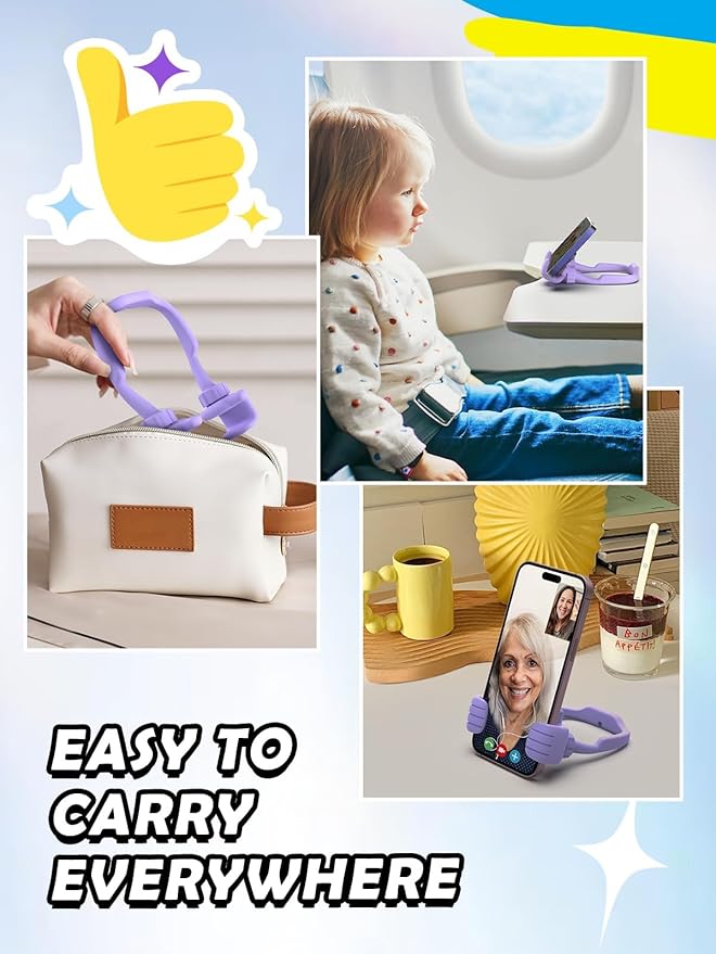 Graduation Gifts for Teens Girls Kids Teenager Cell Phone Stand: UPGRADE Adjustable Thumbs Up Lazy Phone Holder for Desk Fun Birthday Gift for Women Wife Mom Adults Stocking Stuffers Ideas Must Have