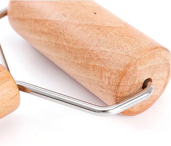 Roller Rolling Pin, 4 Inch Wood Rolling Pin for Kneading the Dough of Baking Bread, Pizza, Cookie, Noodles (M)