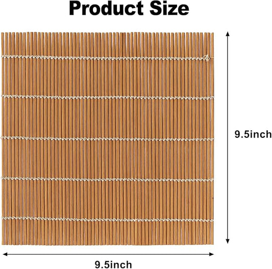 Bamboo Sushi Rolling Mat, Sushi roll maker, Sushi making kit, Bamboo Sushi Rolling Mat Carbonized Color (light brown, 1pcs)
