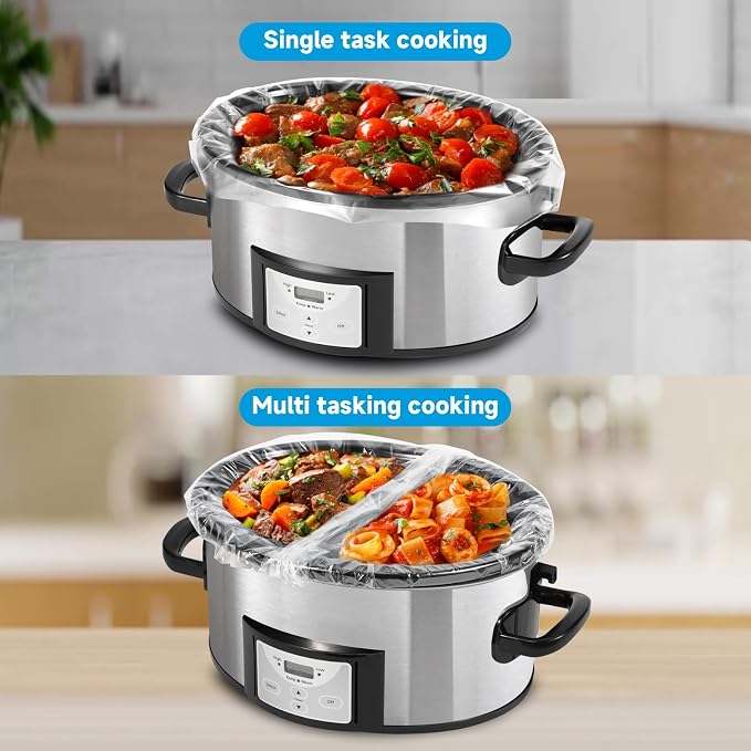 Slow Cooker Liners 3-8 Quart, Cooking Bags Large Size 13"x 21", Slow Cooker Bags Disposable Oval Large For Crock Pot (20)