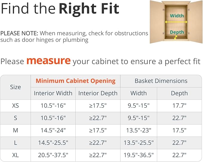 Expandable Pull Out Drawers for Cabinets, Kitchen Cabinet Slide Out Shelves, Adjustable Roll Out Drawers, Small 1 Pack