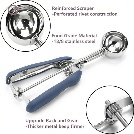 Cookie Scoop, 18/8 Stainless Steel Cookie Scooper, Cookie Scoops for Baking, 3Tbsp/45ml/1.5oz Cookie Dough Scoop, Ice Cream Scooper with Trigger Release, Cookie Scooper for Baking (#20 Midnight Blue)