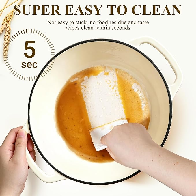 Enameled Cast Iron Dutch Oven Pot with Lid - Wildone 6QT Dutch Oven for Bread Baking, Braising, Stews, Roasting, Across All Cooktops, Oven Safe up to 500° F, Cream White