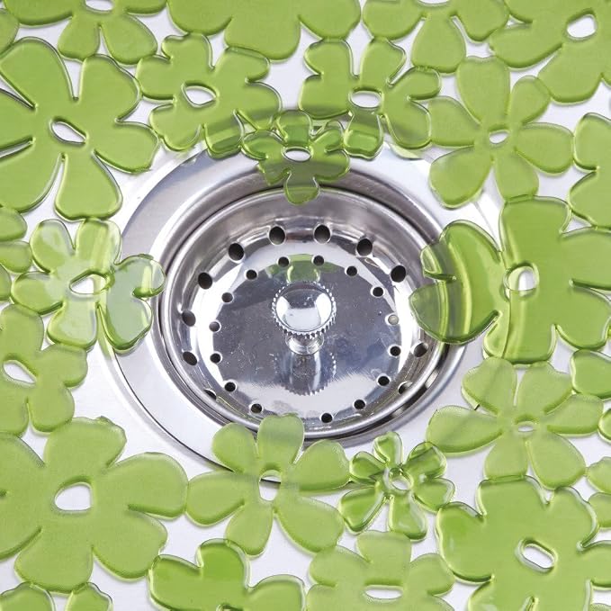 InterDesign Blumz Kitchen Sink Protector Mat - Large, Green