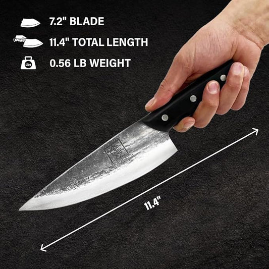 COOLINA Tungsten XL Chef Knife, Kitchen Utility Knife for Cutting, Chopping Meat, Vegetables 9-inch Blade, German Tungsten Steel
