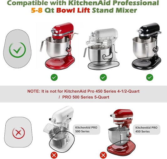 Mixer Slider for Kitchen Aid 5-8 Qt Bowl Lift Stand Mixer, Kitchen Appliance Wood Sliding Mat Countertop Storage Attachments, Mixer Accessories Sliding Tray Moving Board for Kitchen Aid, Pink