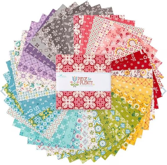 Riley Blake Piece & Plenty by Lori Holt of Bee in My Bonnet and It’s So Emma, Perfect for Quilting, Apparel, DIY Crafting, and Home Decor (Piece & Plenty 5" Stacker)