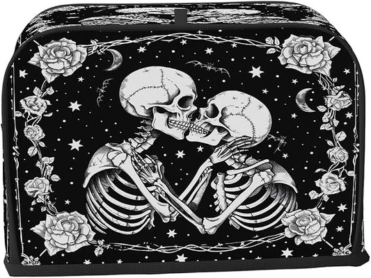 Toaster Cover 4 Slice Wide Slot Halloween Skull SkeletonBread Toaster Oven Dustproof Cover Small Appliance Kitchen Covers Dust and Fingerprint Protection for Women Gift 4 Slice