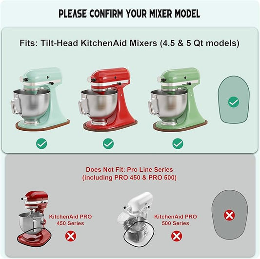 ENVTEK Mixer Slider Mat, Pine Wood Sliding Tray for KitchenAid 4.5 & 5 Qt Stand Mixers, Anti-Slip Moving Mat & Countertop Protector, Kitchen Accessories and Attachments for Artisan Series