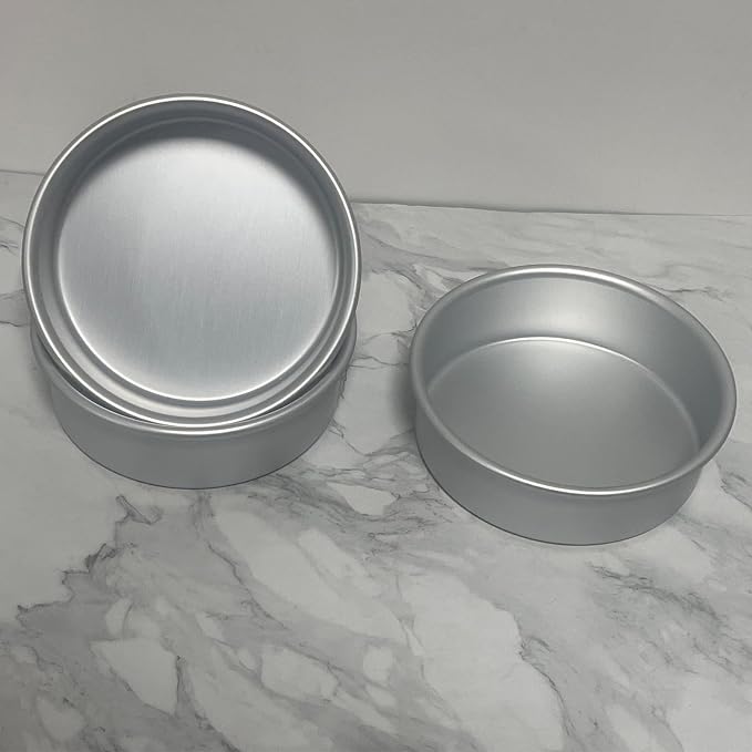 6 x 2 Inch Round Cake Pans Set of 2, Aluminum Round Cake Tin, Baking Cake Pan for Wedding, Party, Family Occasions, Chocolate, Bread. (Round, 6×2 Round Cake Pan, Set of 3)