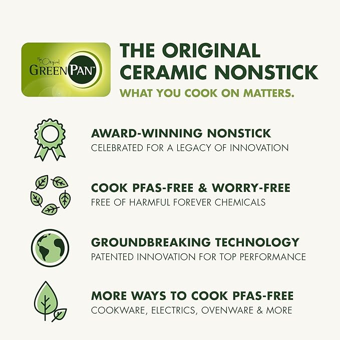 GreenPan Hybrid 12” Nonstick Stainless Steel Frying Pan with Lid, APEX Tri-Ply Thermobond PFAS-Free Ceramic Skillet, Induction & All Cooktop Compatible, Oven Temp to 850°F, Dishwasher Safe, Silver