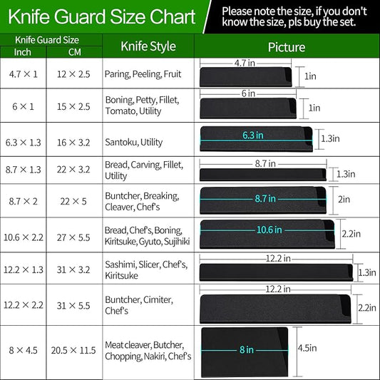 20pcs Universal Knife Edge Guards Set, Non-BPA Knife Sheath, Waterproof Abrasion Resistant Felt Lined Knife Cover Sleeves Knife Protectors, Gentle on Your Blades