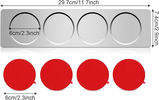 Chengu 3 Pieces Magnetic Spice Rack Stainless Steel Wall Plate Base Wall Mounted Base Under Cabinet Spice Rack for Home Magnetic Spices Jars Container Metal Panels Sticks Kitchen Supplies Camper Stove