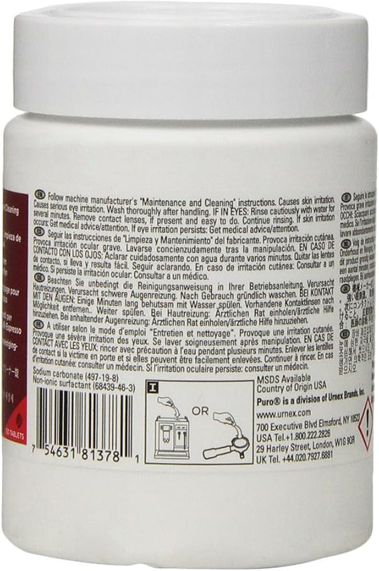 Urnex Puro Tablets Espresso Machine Detergent