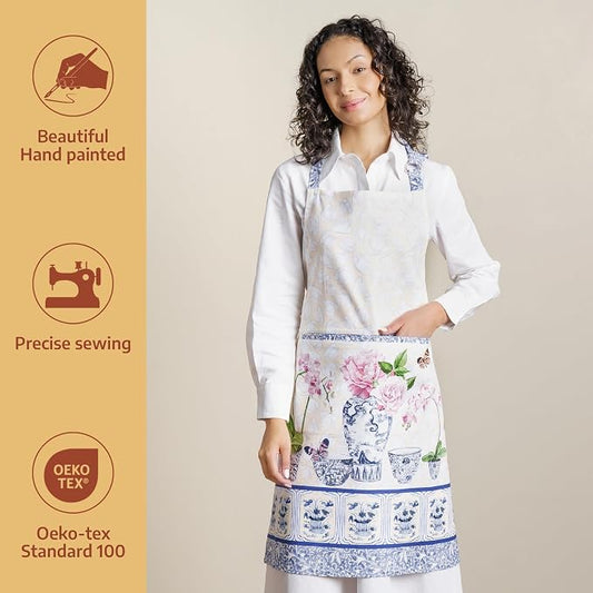 Maison d' Hermine 100% Cotton Apron for women with Pocket Kitchen Chef Apron for Men Cooking Spring Summer