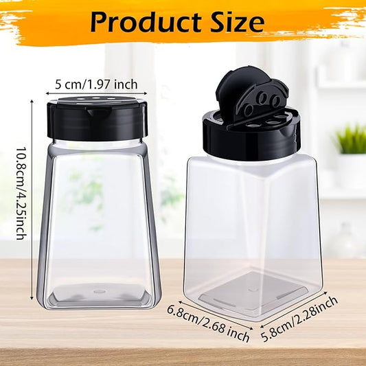 Mimorou 30 Pack Plastic Spice Jars with Shaker Lids Clear Seasoning Containers Spice Bottles for Kitchen Storing Spice Herbs Seasoning Powders(Cuboid,9.3 oz)