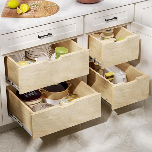 Pull Out Cabinet Organizer, Slide Out Wood Drawer, Pull Out Drawers for Cabinets, 8" High Pull Out Shelf for Kitchen Cabinet Pantry, 10½" W×21" D