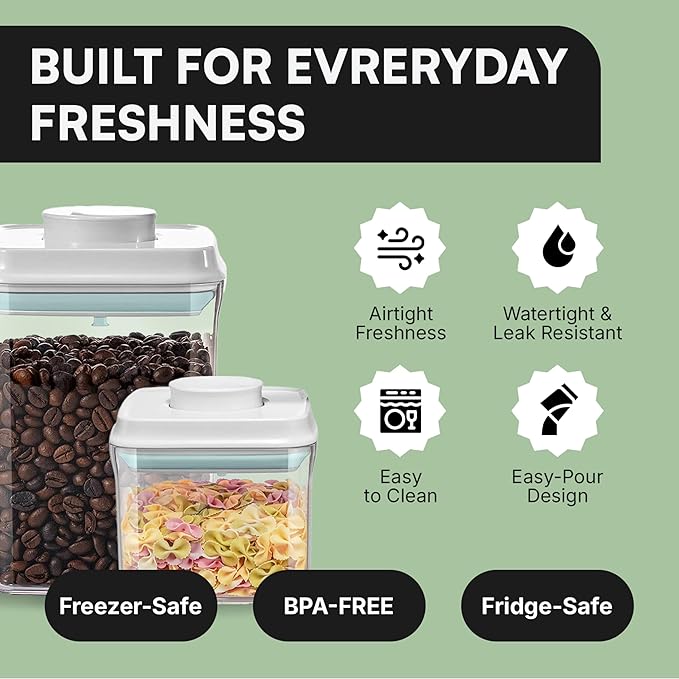 Bop Top Airtight Food Storage Containers with Lid 3.5 Cups / 28 oz | Kitchen Canister Sets | Air Tight Pantry Container | Pop Top Dry Food Storage Containers for Snacks, Sugar, Flour, Baking, Pasta