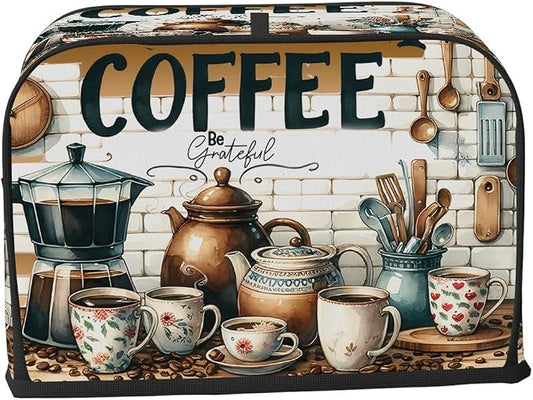 Toaster Cover 2 Slice Wide Slot Coffee KitchenBread Toaster Oven Dustproof Cover Small Appliance Kitchen Covers Dust and Fingerprint Protection for Women Gift 2 Slice
