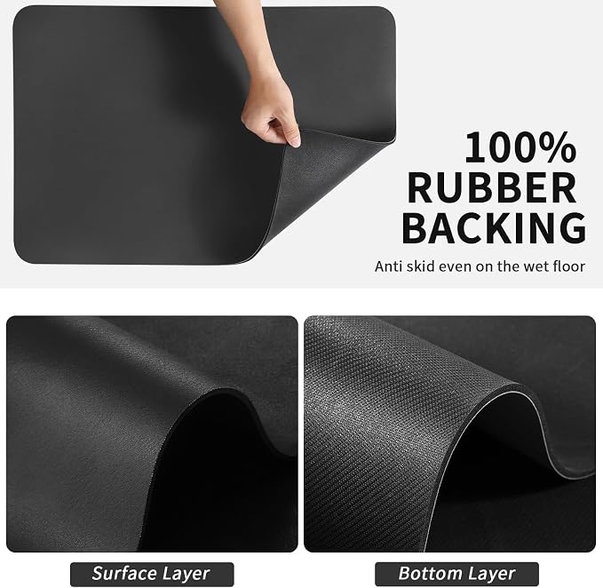 HotLive Coffee Mat - Absorbent Hide Stain Rubber Backed Dish Drying Mat for Kitchen Counter - Bar Mats for Countertops Accessories Fit Under Coffee Maker Espresso Machine
