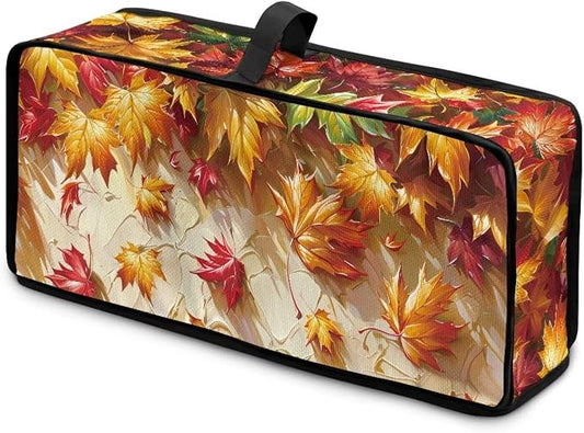 Toaster Cover 2 Slice Maple Leaf Fabric Water-Resistant Folding 2 Slice Slim Toaster Cover, Heat-Resistant Thanksgiving Protective Covers for Small Appliance