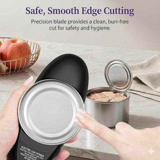 Electric Can Opener, One-Touch Automatic Handheld Can Opener with Smooth Edge, Kitchen Gadget for Seniors with Arthritis,Black