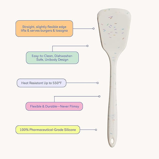 GIR: Get It Right Silicone Kitchen Spatula Turner - Non-Toxic Cooking Utensils for Nonstick Cookware, Cooking and Baking, Ultimate Turner - 13IN - Sprinkles