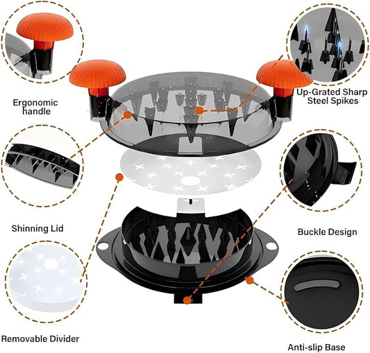 Chicken Shredder Tool Twist Large Chicken Breast Shredder Tool-Meat Shredder Meat Masher for Chicken Ground Beef Pork with Up-grated Stainless Steel Spikes Kitchen Gadgets Essentials (Orange&Black)