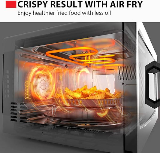 Toshiba Air Fryer Combo 4-in-1 Countertop Microwave Oven, Smart Sensor, Convection, Mute Function, Position Memory 13.6" Turntable, 1.5 Cu Ft, 1000W, Black, ML-EC42P(BS)
