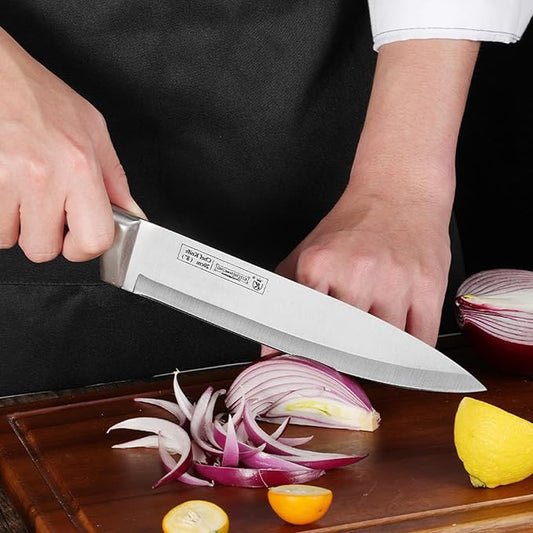 Elegant Purple 9-Piece Kitchen Knife Set with Acrylic Block,Non Stick Sharp Stainless Steel Chef Knives with Sharpener,Gift Ready Cutlery Set for Women