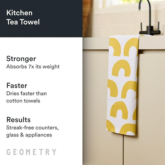 GEOMETRY Kitchen Tea Towels - Quick Dry Microfiber Dish Towels for Kitchen Sunny Hills, 18" x 30" 1 Pack