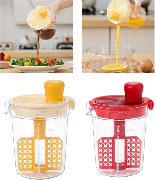 Graduated Cup for Mixing Drink and Eggs Liquid Precise Measurement Mug Kitchen Protein Powder Mixer with Filter Plate