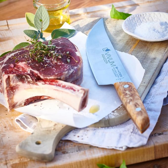 F. DICK – VIVUM BBQ Knife ASADOR – Paring Knife for Barbecue with 8.6" blade & 58 HRC - Ideal for cutting large meat & fish pieces - Stainless steel - Ultra sharp - Birchwood handle – Made in Germany