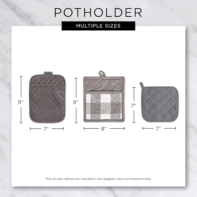 DII Lattice Basics Collection Kitchen Essentials, Oven Mitt & Potholder Set, Stonewash Blue, 2, Piece