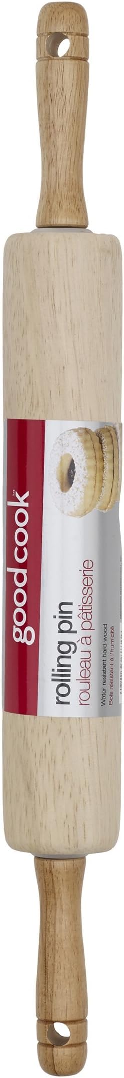 GoodCook Classic Wooden Rolling Pin with Easy Roll Bearings