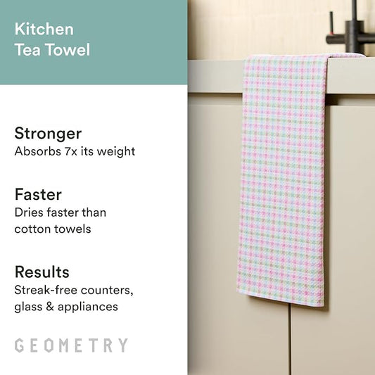 GEOMETRY Tea Towels – Easter Collection – Quick-Dry, Ultra-Absorbent, Reusable Microfiber Kitchen Towels for Drying & Cleaning - Pastel Picnic - 1 Pack