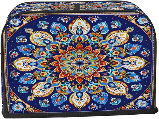 Toaster Cover 4 Slice Wide Slot Boho Mandala Flower(414) Bread Toaster Oven Dustproof Cover Small Appliance Kitchen Covers Dust and Fingerprint Protection for Women Gift 4 Slice