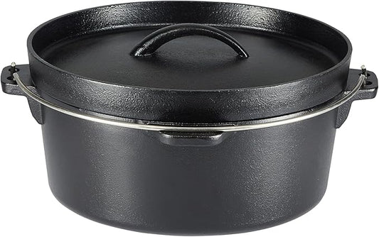 Amazon Basics Pre-Seasoned Cast Iron 5-Piece Cookware Set, Oven Safe, Cooks Evenly, 14.17 x 12.2 x 10.63 in, Black