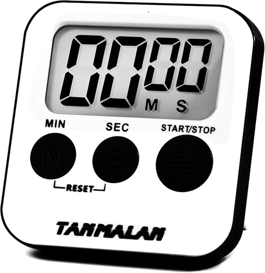 Tanmalan Kitchen Timer for Cooking Loud Alarm, Large Display, Auto Memory Loud Alarm, Large Display,Big Button,for Kids for Teacher Classroom Must Haves,Count Down-up,Easy to use (Black,4 Pack)