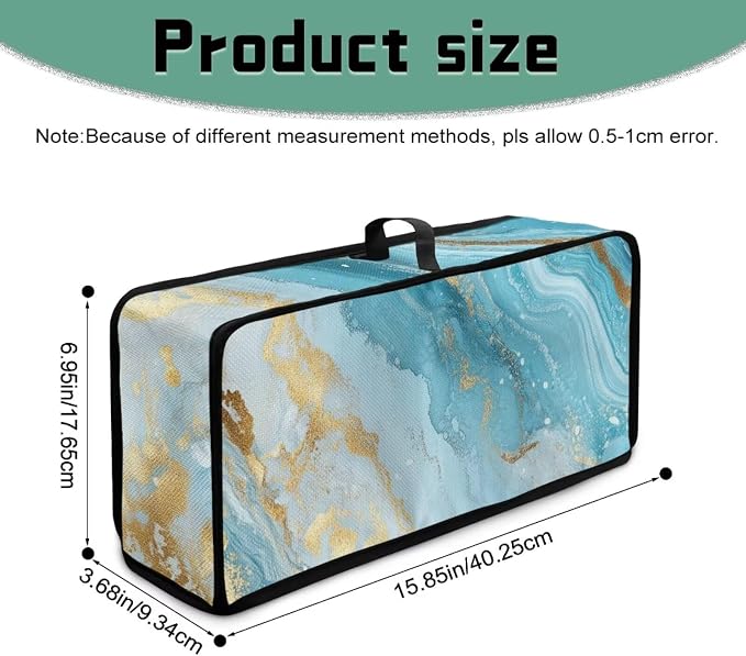 2 Slice Slim Toaster Cover Aqua Marble Design Toaster Dust Cover for 2 Slice Long Slot, Dust-proof Small Appliance Covers for Kitchen