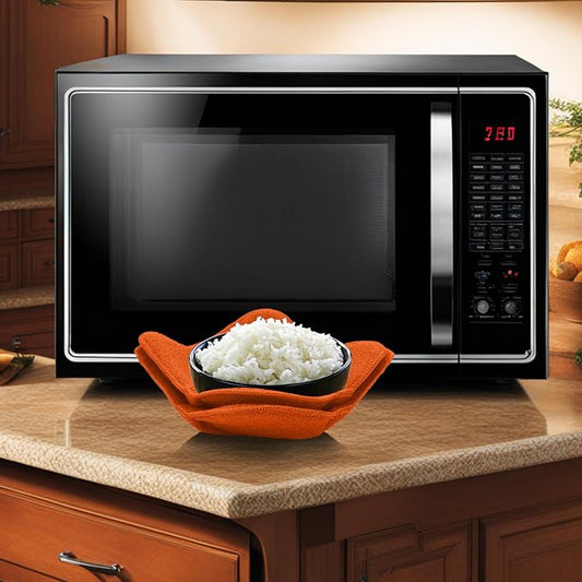 Set 2X Orange 7" sq. x 4" H Microwave Polyester Bowl Cloth Hot Pads Pot - Good Kitchen Accessories Bowl Holder to Protect Hands from Hot Dishes and Heating Soup - Microwave Bowls That Don't Get Hot
