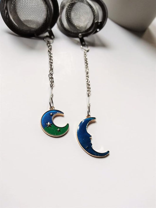 Tea Infusers for Loose Leaves with Blue Moon Charms Set of 2