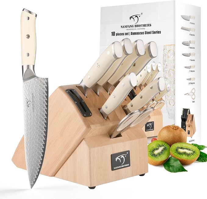 NANFANG BROTHERS Damascus + VG10 Knife,71 Layers, Sharp,Multi-functional,Cooking Utensils,Cutting Meat,Vegetables,Fruits,Home Use,Commercial