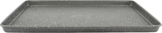 David Burke 15x10 Cookie Sheet – Carbon Steel, PFTE & PFOA Free, Oven Safe, Non-Toxic, Perfect for Baking and Roasting – Gray Speckle