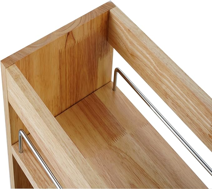 DINDON Pull Out Spice Rack Organizer for Cabinet, (5" W x 21.9" D x 25.2" H) Multi-Use Wood Pull Out Cabinet Organizer Slide Out Shelf Cabinet Storage for Kitchen, Pantry Organization